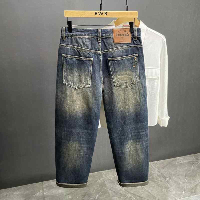 メンズ  服  分かりやすい 流行り物 オシャレ 成年者 かっこいい 馬鹿でかい大きさ 表どおり 成人男性服 レトロ 青み デニム 綿織物 秋 アメリカン 表どおり 引っ切り無い 広々とした レッグ ズボン下