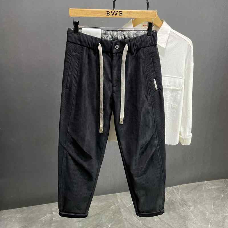 メンズ  服  分かりやすい 流行り物 オシャレ 成年者 かっこいい 馬鹿でかい大きさ 表どおり 成人男性服 黒 コール天 心地好い ズボン下 秋 引っ切り無い コール天ズボン下