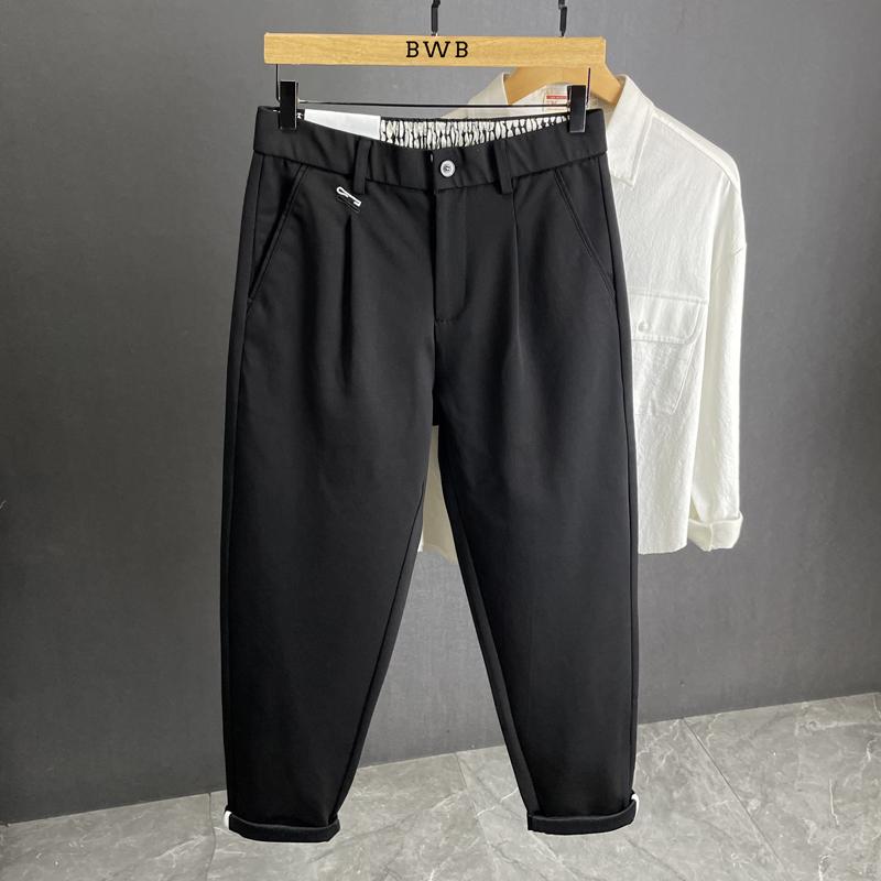 メンズ  服  分かりやすい 流行り物 オシャレ 成年者 かっこいい 馬鹿でかい大きさ 表どおり 成人男性服 秋 黒 心地好い ズボン下 引っ切り無い ズボン 伸ばすこと ズボン下