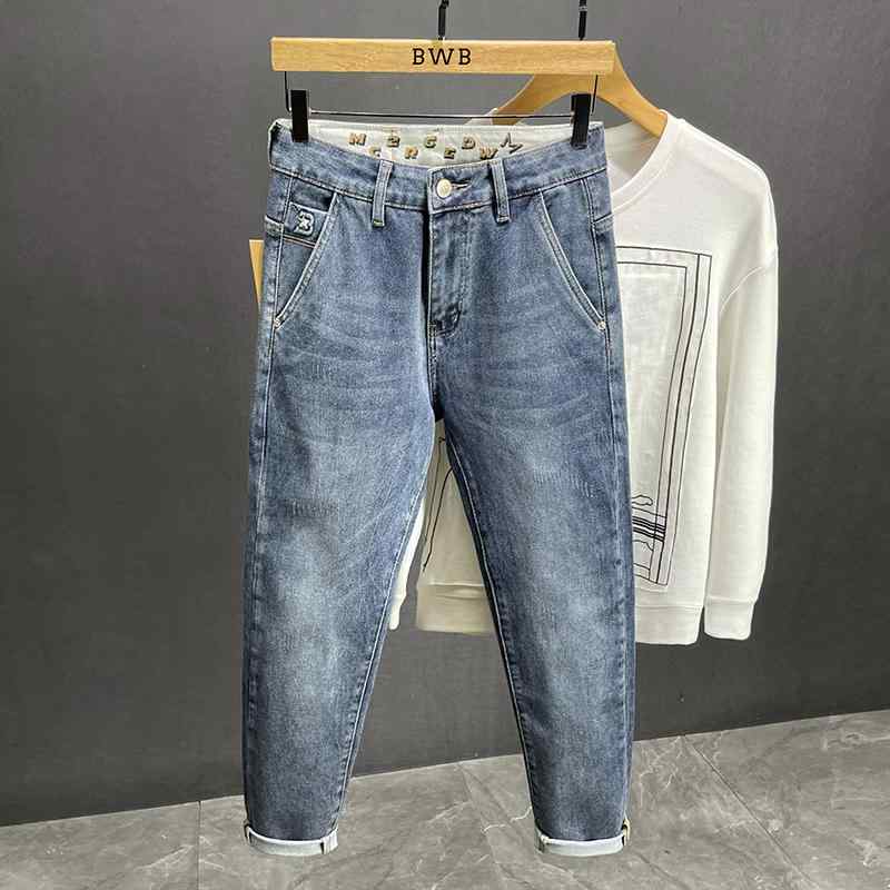 メンズ  服  分かりやすい 流行り物 オシャレ 成年者 かっこいい 気が大きい大きさ 表どおり 成人男性服 青色 デニム か細い填まる 秋 ズボン アメリカン 表どおり ウォッシュ 伸ばすこと ズボン下
