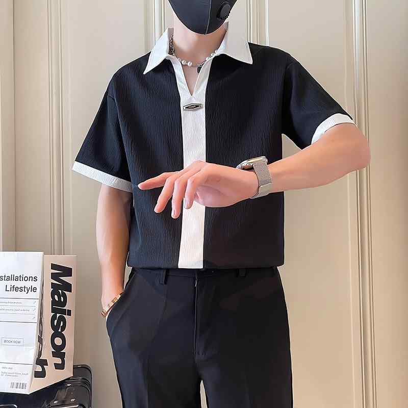 メンズ 服 シンプル ファッション オシャレ 大人 かっこいい 大きいサイズ ストリート 紳士服 夏 七分袖 シャツ 冷感 ドレープ カジュアル