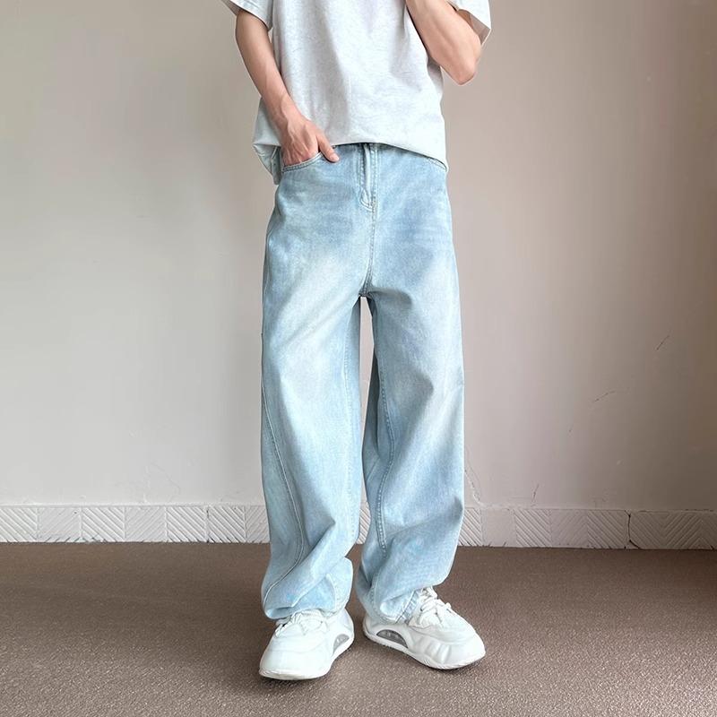 メンズ 服 シンプル ファッション オシャレ 大人 かっこいい 大きいサイズ ストリート 紳士服 アメリカン ジーンズ ストレート パンツ ワイド レッグ デニム カジュアル