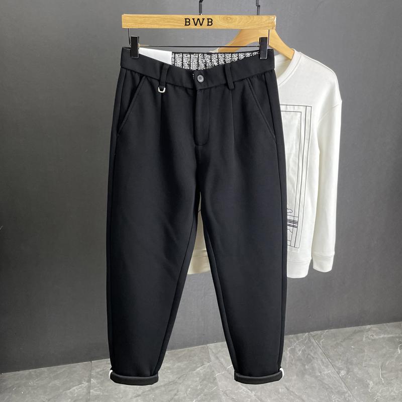 メンズ  服  分かりやすい 流行り物 オシャレ 成年者 かっこいい 馬鹿でかい大きさ 表どおり 成人男性服 秋 黒 心地好い ズボン下 引っ切り無い ズボン 伸ばすこと