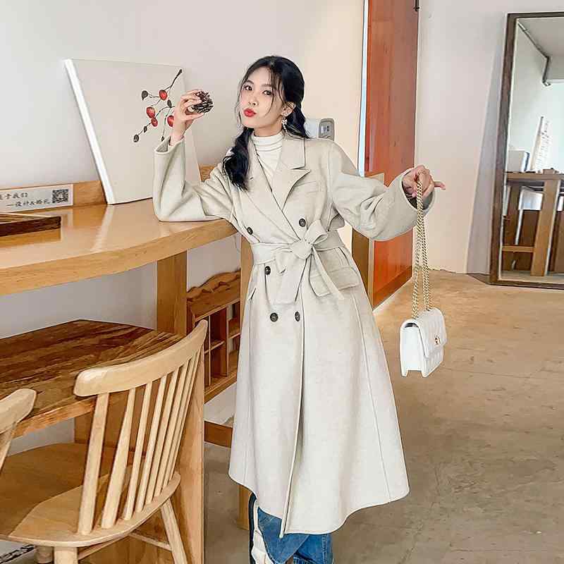 春 コーデ レディース 流行り物 オシャレ カワイイ   分かりやすい 好いたらしいめ 自然的 窈窕たる心地好い 成人女性服 羊毛 ベージュ 厚地の外套 ハイエンド 馬鹿でかい大きさ