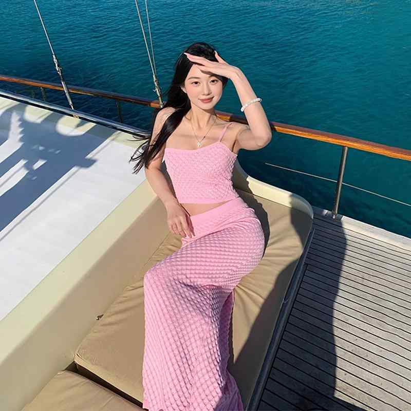春 コーデ レディース 流行り物 オシャレ カワイイ   分かりやすい 好いたらしいめ 自然的 雅びやか心地よい お上さん服 海岸地帯 背広 編み物 か細い填まる キャミソール より良い ロング スコート 背広