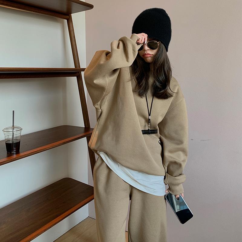 レディース ファッション 服 オシャレ カワイイ シンプル 大人カワイイ 大きいサイズ 春秋 アメリカン ハイエンド スポーツウェア スーツ ストリート カジュアル スウェット シャツ スウェット パンツ セット