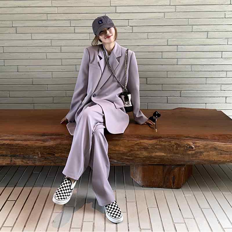 レディース 流行り物 服 オシャレ カワイイ  分かりやすい 成年者カワイイ 気が大きい大きさ   年月 心地よい 表どおり 紫色 背広 背広