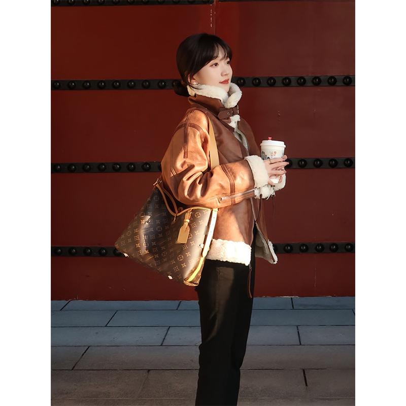 レディース ファッション 服 オシャレ カワイイ シンプル 大人カワイイ 大きいサイズ スタイル ハイエンド 韓国 スタイル カーキ ラムウール コート｜リコット
