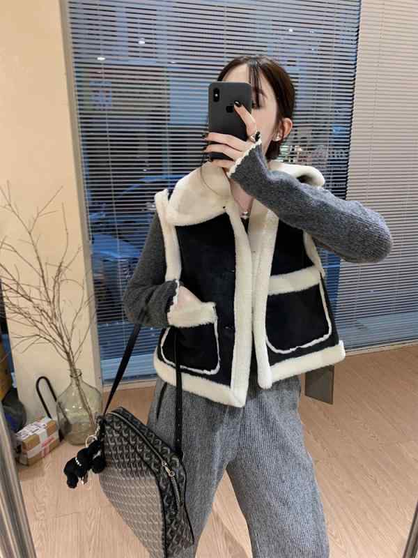 レディース 流行り物 服 オシャレ カワイイ  分かりやすい 成年者カワイイ 気が大きい大きさ  黒いこと ラムウール 厚地の外套 ハイエンド 朦々たる 天鵝絨 より良い