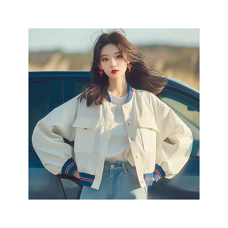 レディース ファッション 服 オシャレ カワイイ シンプル 大人カワイイ 大きいサイズ 秋 韓国 スタイル シック ストリート 白 スタジャン｜リコット