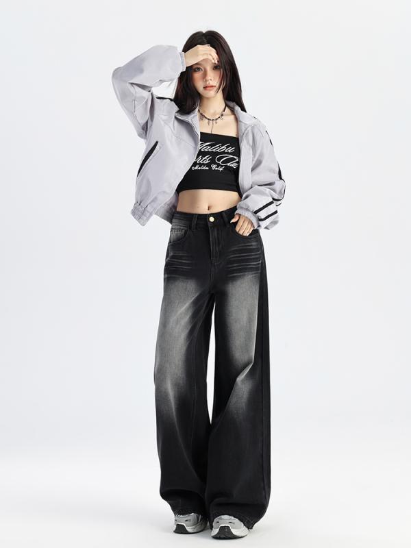 レディース 流行り物 服 オシャレ カワイイ  分かりやすい 成年者カワイイ 気が大きい大きさ   広広とした レッグ デニム 御機嫌酉の方角 白いこと 引っ切り無い ズボン下