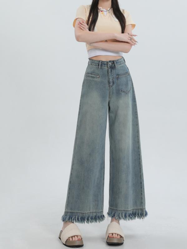レディース 流行り物 服 オシャレ カワイイ  分かりやすい 成年者カワイイ 気が大きい大きさ   置き目 外辺部 広広とした レッグ デニム 秋 薄っぺら 御機嫌酉の方角 エレファント ズボン下