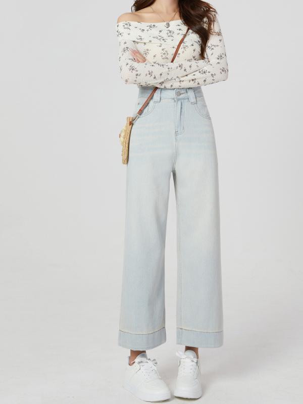 レディース 流行り物 服 オシャレ カワイイ  分かりやすい 成年者カワイイ 気が大きい大きさ   秋 薄っぺら 引っ切り無い デニム ゆったり か細い ズボン下