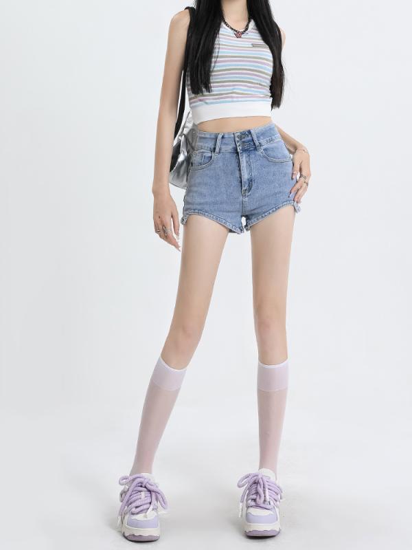 レディース ファッション 服 オシャレ カワイイ シンプル 大人カワイイ 大きいサイズ デニム パンツ 秋 薄手 ハイウエスト スリム Aライン タイトヒップ パンツ