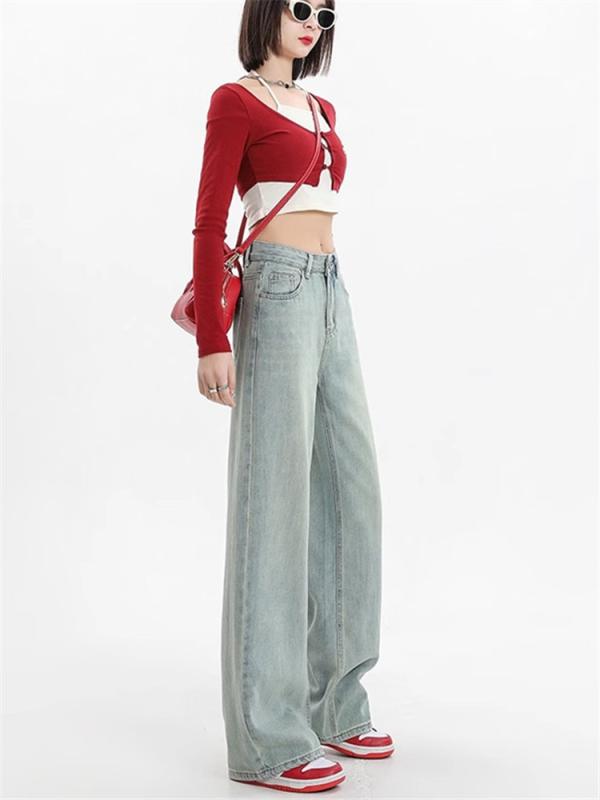 レディース 流行り物 服 オシャレ カワイイ  分かりやすい 成年者カワイイ 気が大きい大きさ   引っ切り無い デニム 御機嫌酉の方角 か細い 広広とした レッグ ズボン下