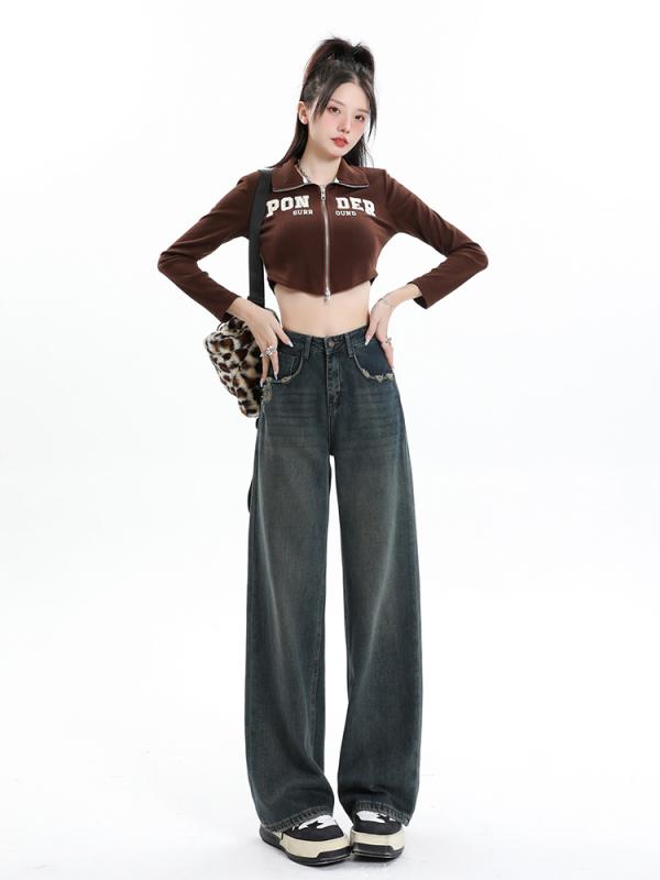 レディース 流行り物 服 オシャレ カワイイ  分かりやすい 成年者カワイイ 馬鹿でかい大きさ   烏兎 デニム ご機嫌酉の方角 か細い ゆったり 広々とした レッグ ズボン下 細