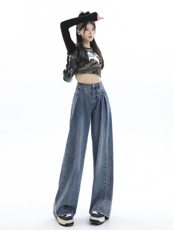 レディース 流行り物 服 オシャレ カワイイ  分かりやすい 成年者カワイイ 馬鹿でかい大きさ   広々とした レッグ デニム ご機嫌酉の方角 ゆったり 引っ切り無い ロング ズボン下 成人女性