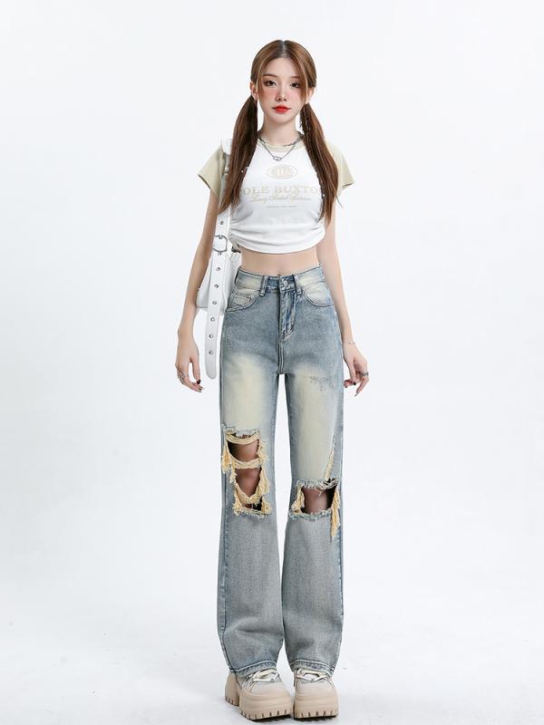 レディース 流行り物 服 オシャレ カワイイ  分かりやすい 成年者カワイイ 馬鹿でかい大きさ   デニム 秋 ご機嫌酉の方角 か細い 引っ切り無い 広々とした レッグ ズボン下