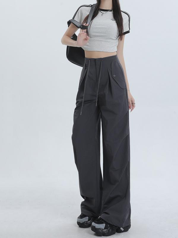 レディース ファッション 服 オシャレ カワイイ シンプル 大人カワイイ 大きいサイズ ストリート ストレート 秋 ハイウエスト カジュアル パンツ