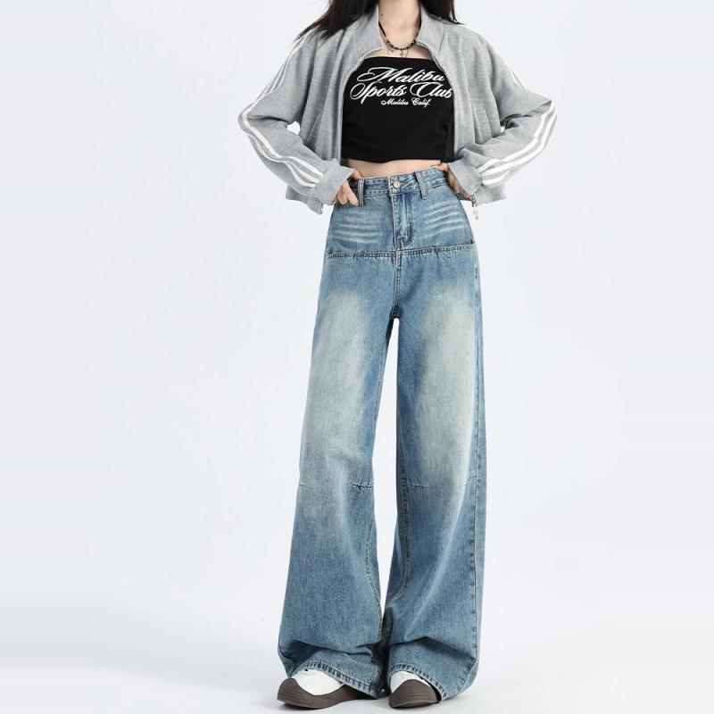 レディース ファッション 服 オシャレ カワイイ シンプル 大人カワイイ 大きいサイズ 秋 ワイド レッグ ジーンズ ゆったり フロアレングス パンツ