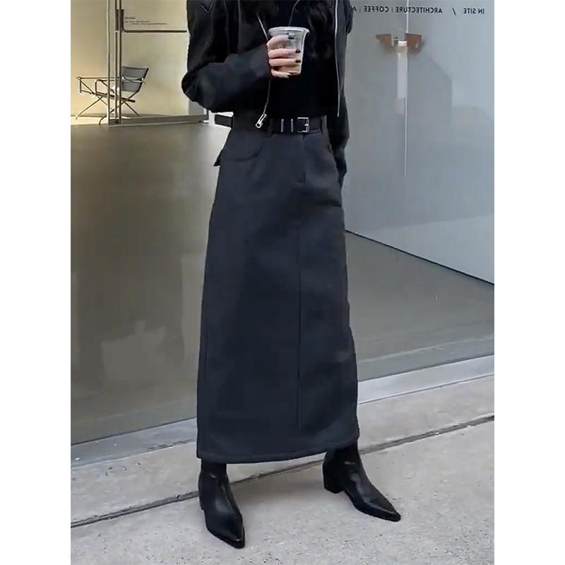 レディース ファッション 服 オシャレ カワイイ シンプル 大人カワイイ 大きいサイズ 通勤 ハイウエスト ストレート スリット スーツ スカート 秋 スリムフィット ミドル丈 Aライン