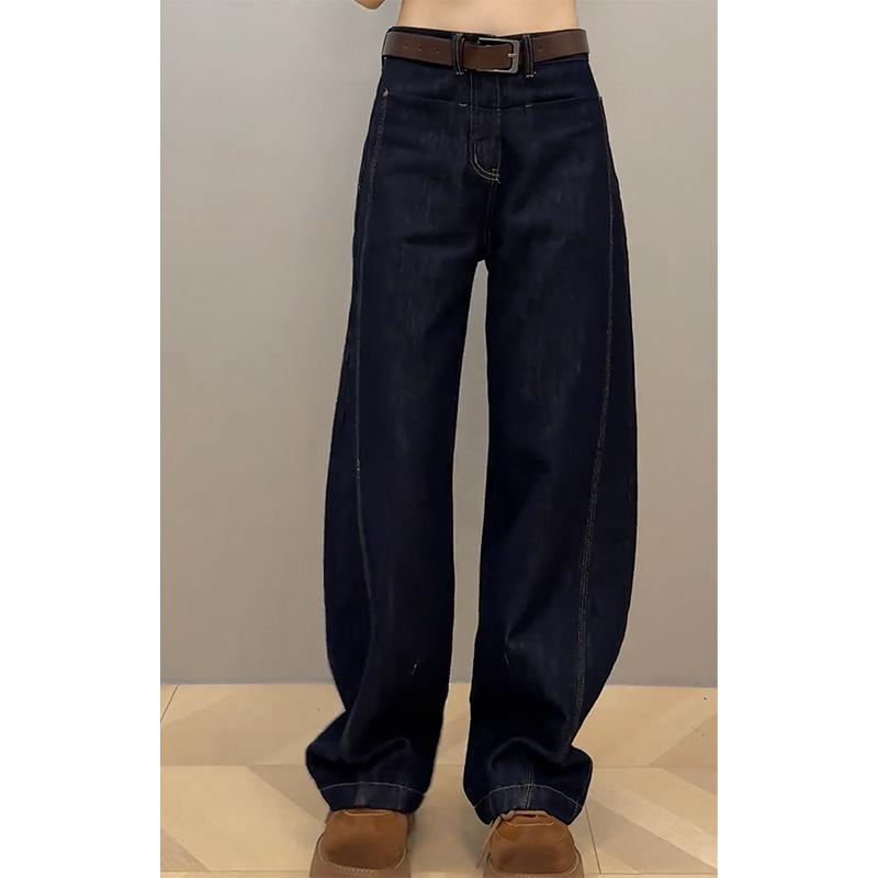 レディース 流行り物 服 オシャレ カワイイ  分かりやすい 成年者カワイイ 気が大きい大きさ  アメリカン 御機嫌酉の方角 引っ切り無い レッグ 広広とした デニム 秋 ロング ズボン下
