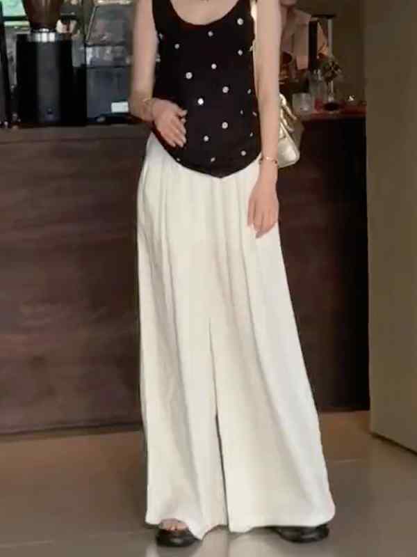 レディース 流行り物 服 オシャレ カワイイ  分かりやすい 成年者カワイイ 気が大きい大きさ   白 御機嫌酉の方角 ズボン下 秋 ゆったり 広広とした レッグ