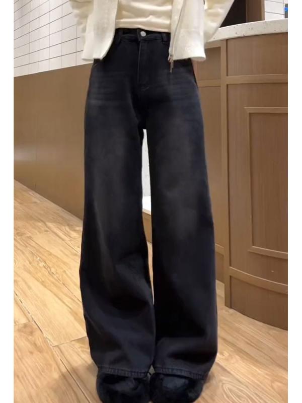 レディース 流行り物 服 オシャレ カワイイ  分かりやすい 成年者カワイイ 気が大きい大きさ   黒いこと 薄墨色 引っ切り無い デニム 年月 御機嫌酉の方角 か細い 広広とした レッグ ズボン下