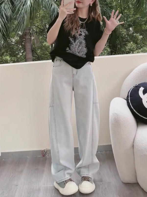レディース ファッション 服 オシャレ カワイイ シンプル 大人カワイイ 大きいサイズ アメリカン カバー ジーンズ 秋 ハイウエスト ロング パンツ カラー カジュアル
