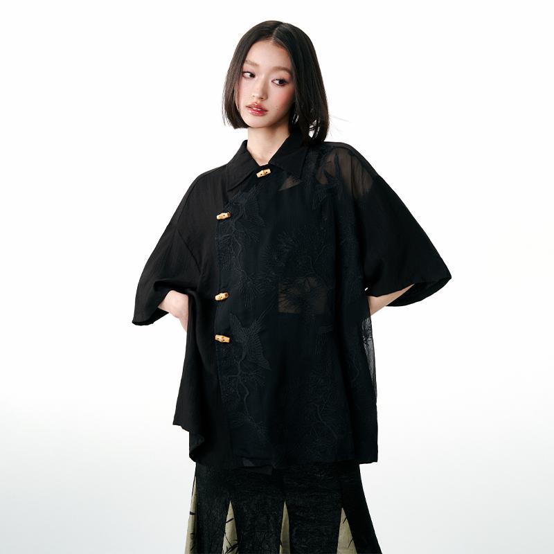 レディース ファッション 服 オシャレ カワイイ シンプル 大人カワイイ 大きいサイズ トップス バックル クレーン 半袖 シャツ 秋 |リコット