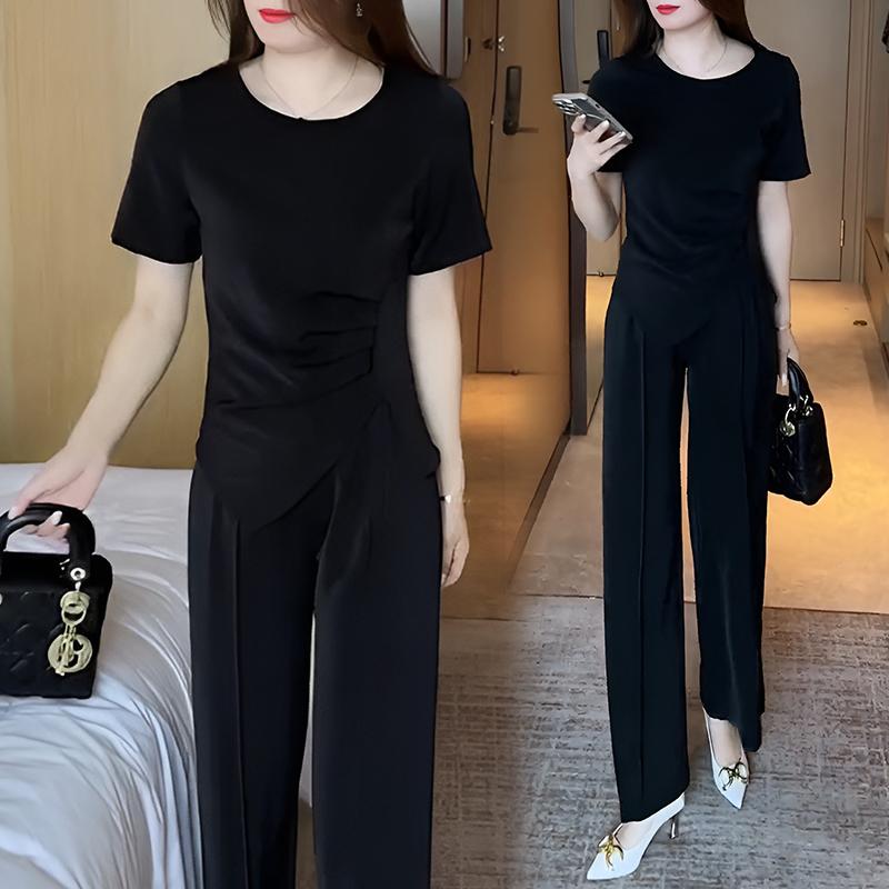 秋服 レディース ファッション オシャレ カワイイ シンプル 大人カワイイ 大きいサイズ ハイエンド スーツ 秋 トップス ワイド パンツ セット