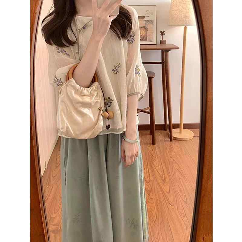 秋服 レディース 流行り物 オシャレ カワイイ  分かりやすい 成年者カワイイ 気が大きい大きさ  スズラン ラウンドのど首 生新しい プルオーバー 広広とした レッグ ズボン下 背広 秋 トップス