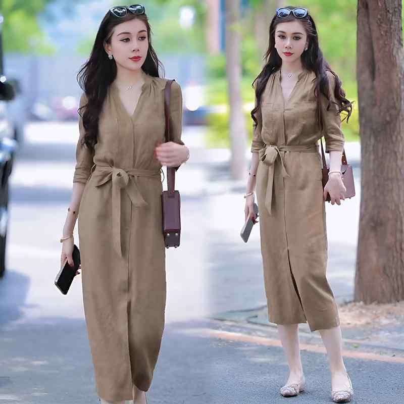秋服 レディース ファッション オシャレ カワイイ シンプル 大人カワイイ 大きいサイズ 秋 フレンチ ロング スカート スリム ドレス ｜リコット
