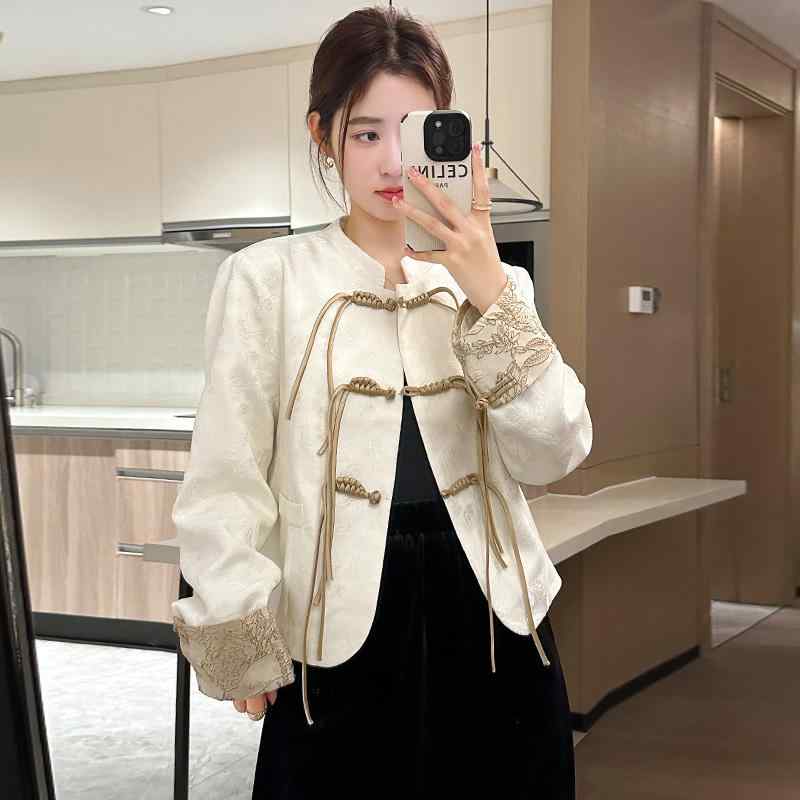 秋服 レディース 流行り物 オシャレ カワイイ  分かりやすい 成年者カワイイ 気が大きい大きさ  厚地の外套 バックル 唐 背広 トップス