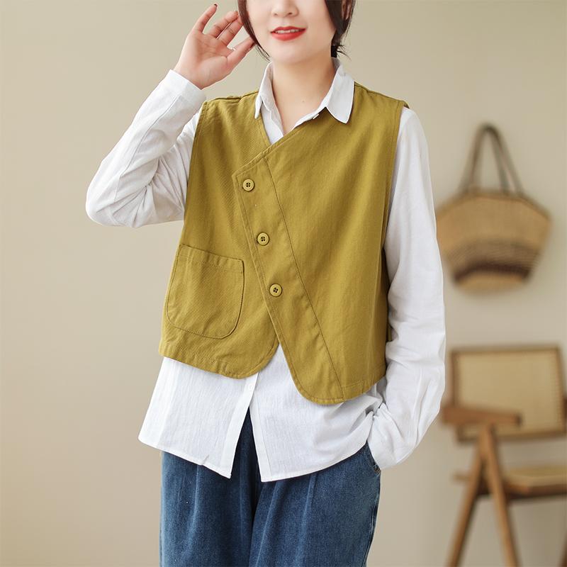 秋服 レディース ファッション オシャレ カワイイ シンプル 大人カワイイ 大きいサイズ 綿 ベスト コート 秋 ノースリーブ チョッキ トップス