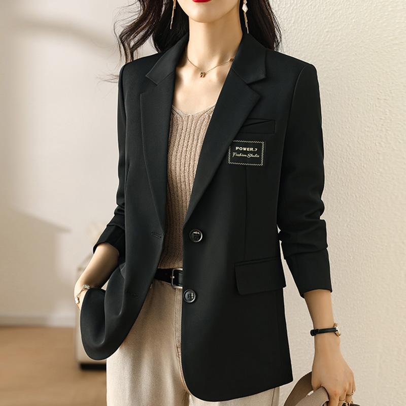 秋服 レディース ファッション オシャレ カワイイ シンプル 大人カワイイ 大きいサイズ ハイエンド カジュアル スーツ スタイル トップス 黒 ジャケット|リコット