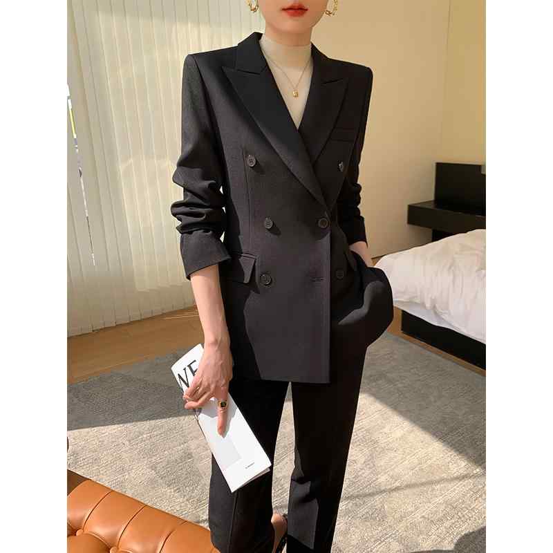 秋服 レディース 流行り物 オシャレ カワイイ  分かりやすい 成年者カワイイ 馬鹿でかい大いさ  黒 背広 表現スタイル ハイエンド フォーマル 背広 表現スタイル 心地好い