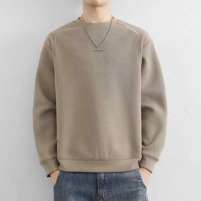 メンズ ファッション 服 男性用 オシャレ シンプル 大人 かっこいい ストリート 紳士服 テクスチャードクルーネック セーター ゆったり フィット ニットウェア フリース セーター