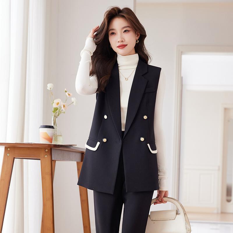 秋服 レディース 流行り物 オシャレ カワイイ  分かりやすい 成年者カワイイ 気が大きい大きさ  ノースリーブ より良い 上衣 心地よい 真っただ中丈 黒 より良い 背広 表現スタイル
