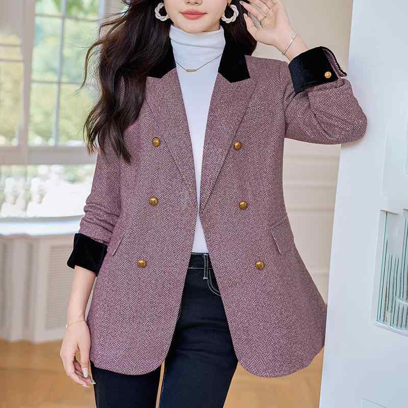 秋服 レディース 流行り物 オシャレ カワイイ  分かりやすい 成年者カワイイ 馬鹿でかい大きさ  サクラ色 背広 表現スタイル 上衣 心地好い トップス