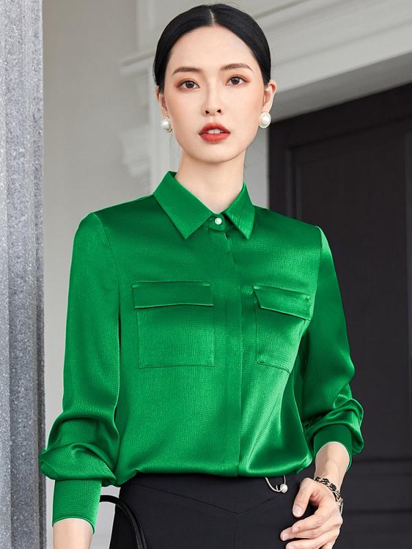 秋服 レディース 流行り物 オシャレ カワイイ  分かりやすい 成年者カワイイ 馬鹿でかい大きさ  アセテート 繻子 プルオーバー 秋 背広 表現スタイル プルオーバー シフォン トップス