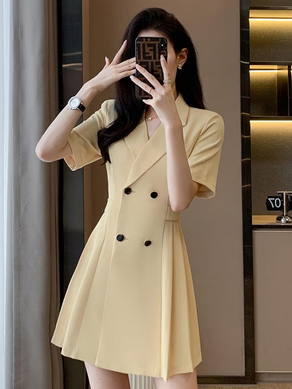 秋服 レディース ファッション オシャレ カワイイ シンプル 大人カワイイ 大きいサイズ 半袖 ドレス 秋 制服 プリーツ スカート ハイエンド スーツ スタイル スカート ｜リコット