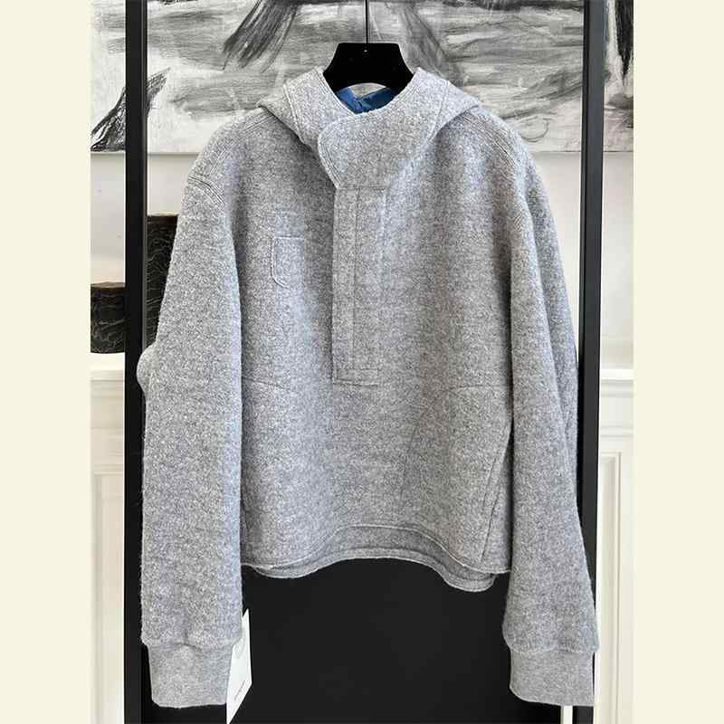 秋服 レディース ファッション オシャレ カワイイ シンプル 大人カワイイ 大きいサイズ グレー 衣装 アメリカン 柄 トップス ゆったり ハイエンド フード付き スウェット シャツ ｜リコット