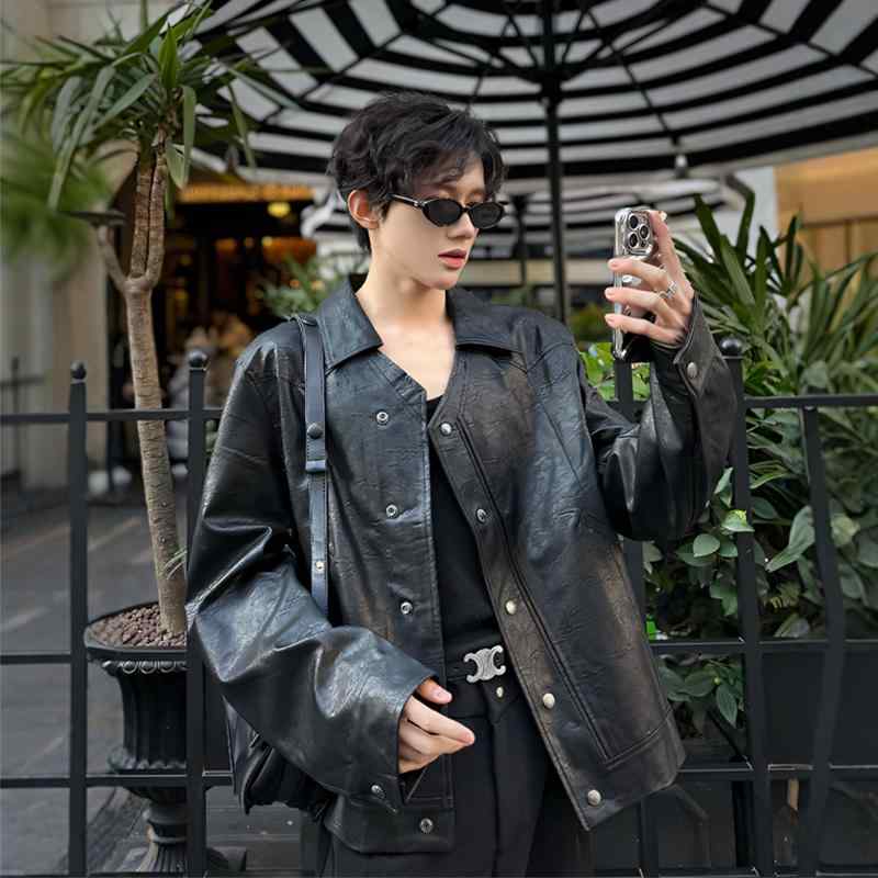 春 コーデ メンズ 用 服 分かりやすい 流行り物 オシャレ 成年者 かっこいい 成人男性服 アメリカン ハイエンド PUなめし革上衣 狩猟上衣 心地よい 通い表現スタイル コーデ ゆったり影ぼうし 軽アウター