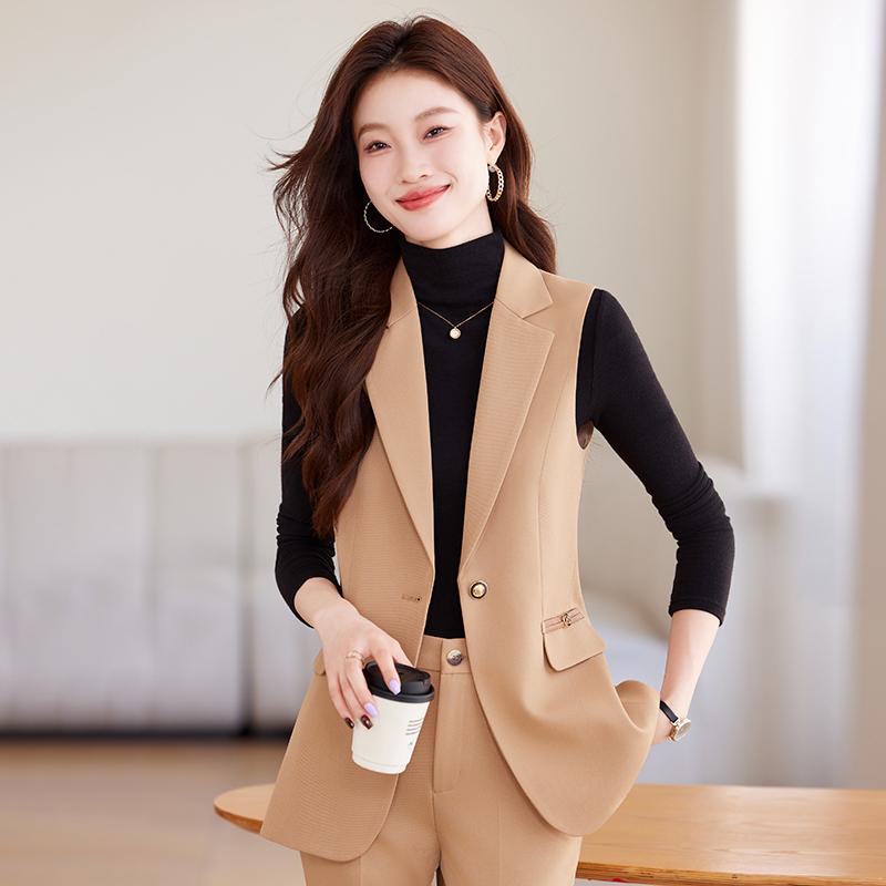 秋服 レディース ファッション オシャレ カワイイ シンプル 大人カワイイ 大きいサイズ ジャケット 単品 ノースリーブ スーツ スタイル ベスト ジャケット ハイエンド チョッキ｜リコット