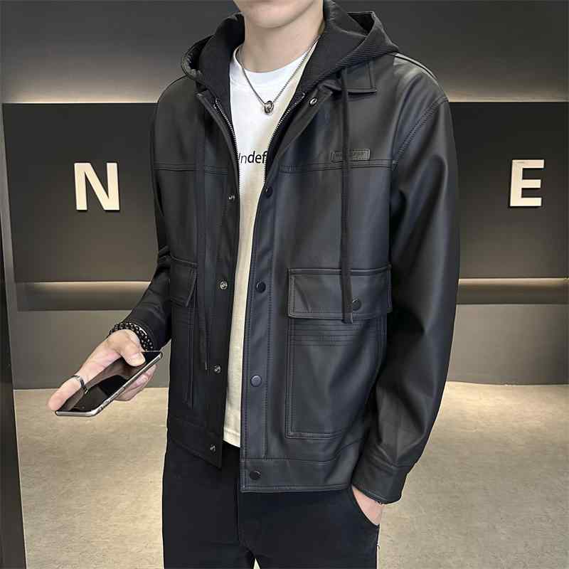 春 コーデ メンズ 用 服 分かりやすい 流行り物 オシャレ 成年者 かっこいい 成人男性服 心地好い ボンネット付き添い人 厚地の外套 春 秋 PUなめし革上衣 心地好い 通い表現スタイル 重コーデ ゆったり影ぼうし 軽アウター その他-メンズファッション
