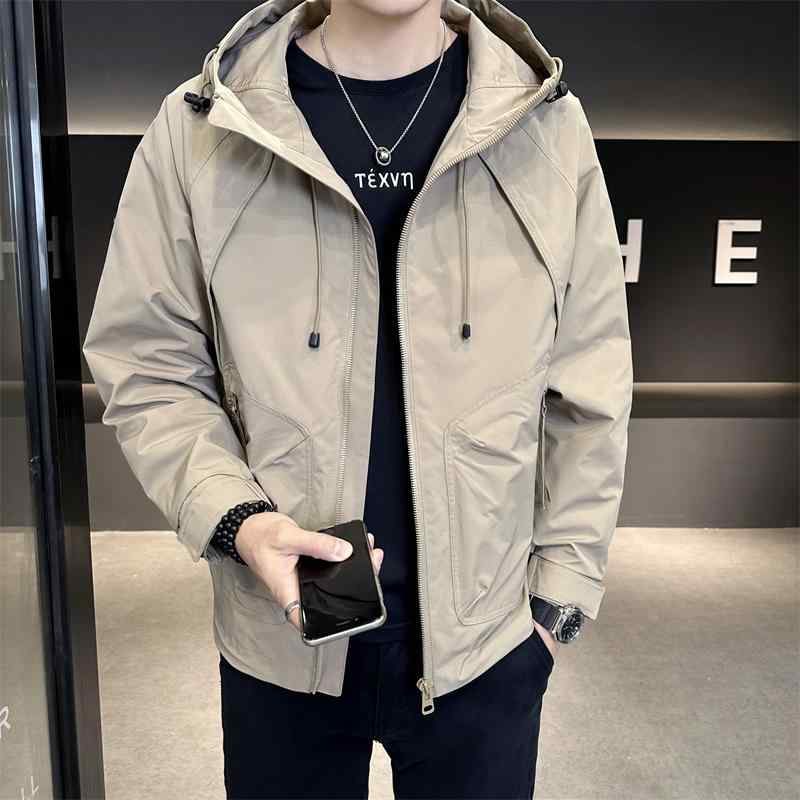 春 コーデ メンズ 用 服 シンプル ファッション オシャレ 大人 かっこいい 紳士服 カジュアル フード付き ジャケット コート 防風 秋 カジュアル 通勤スタイル 重コーデ ゆったりシルエット 軽アウター|リコット