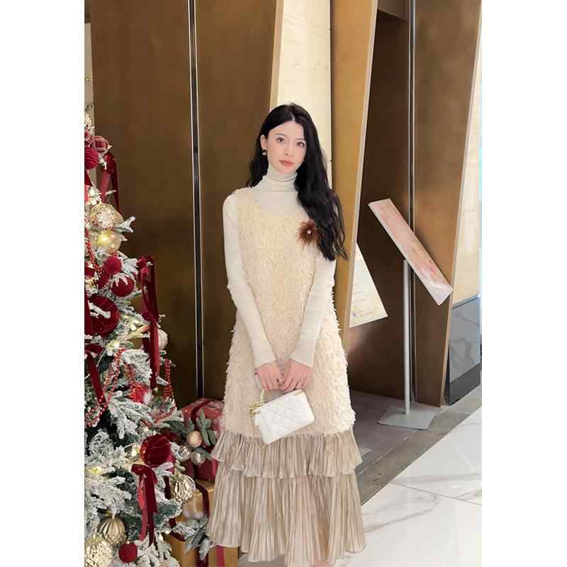 秋服 レディース ファッション オシャレ カワイイ シンプル 大人カワイイ 大きいサイズ イエロー ラウンドネック ソフト タンク トップス フレンチ フレグランス スタイル 秋
