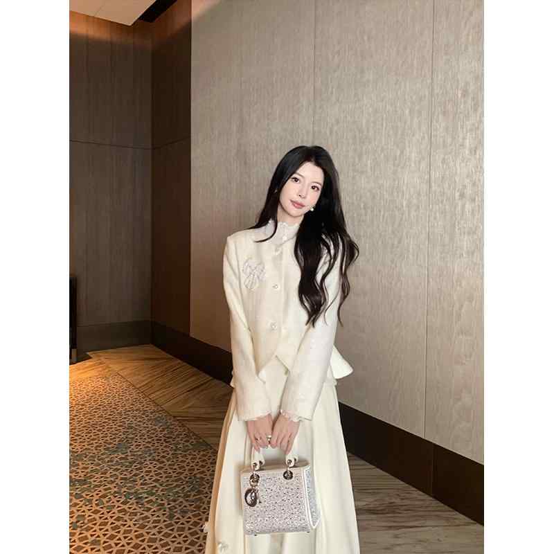 秋服 レディース 流行り物 オシャレ カワイイ  分かりやすい 成年者カワイイ 気が大きい大きさ   ウォーキング ムーサ フレンチ レトロ 芳ばしさ 上衣 心地よい 秋