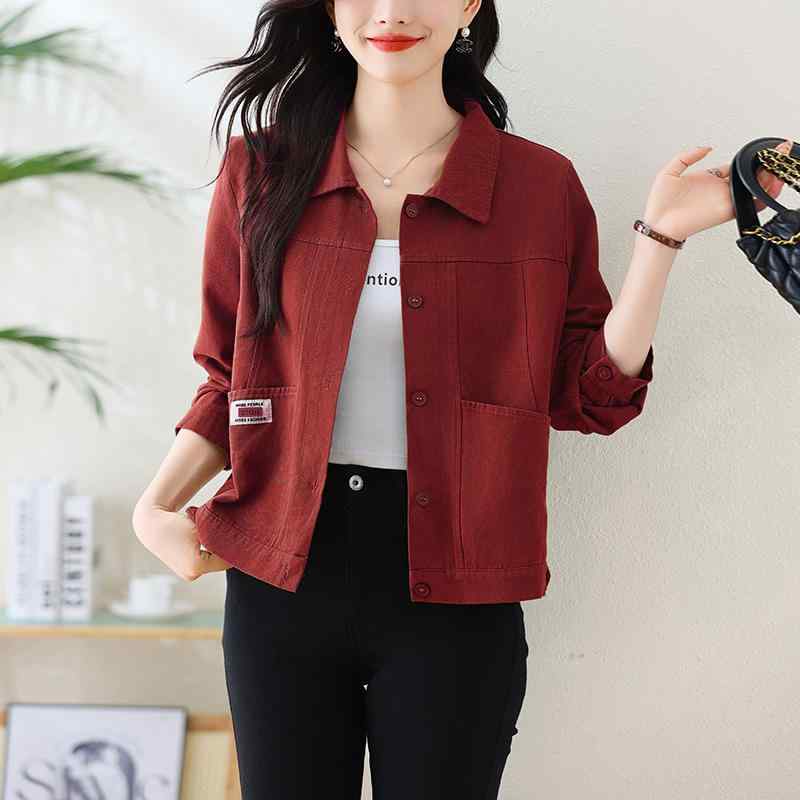 秋服 レディース 流行り物 オシャレ カワイイ  分かりやすい 成年者カワイイ 気が大きい大きさ   赤 長袖 プルオーバー 上衣 表現スタイル 心地よい ジレー トップス